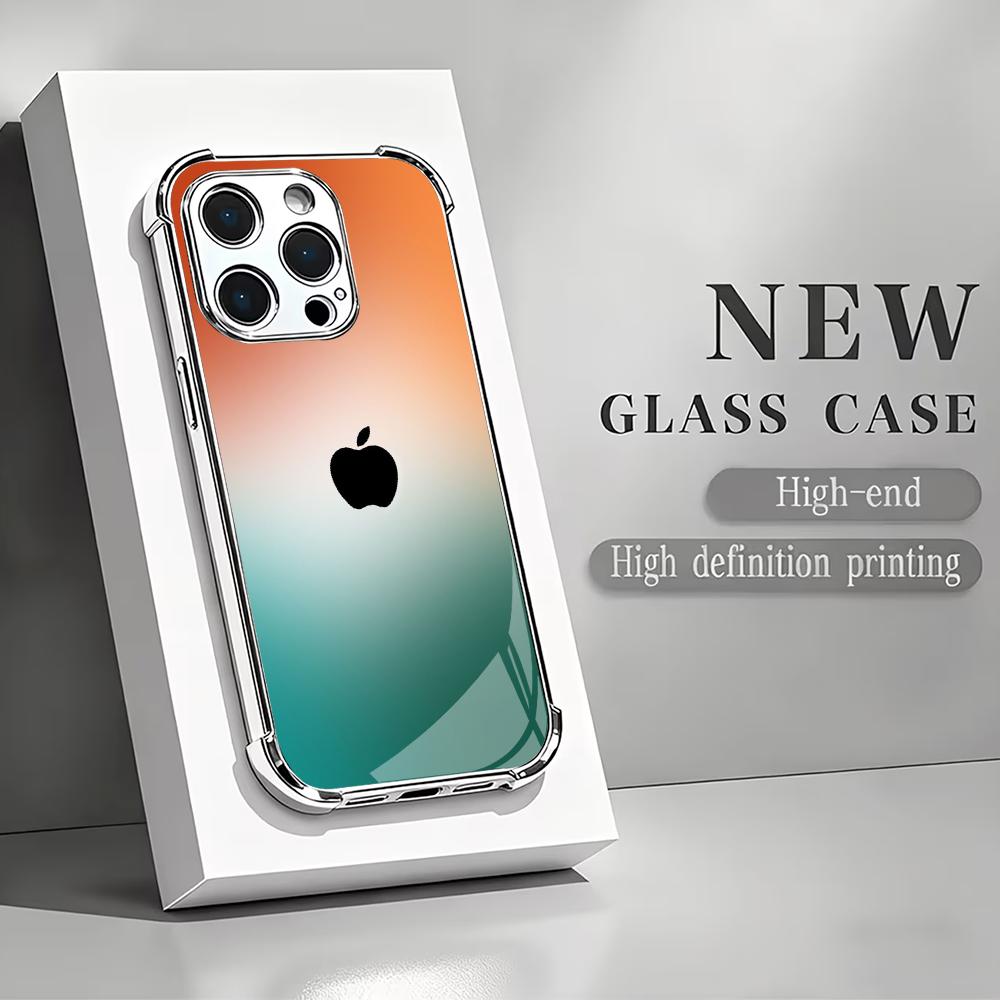 Pc Case Tempered Glass - Оранжево-зеленый градиентный чехол из закаленного HD-стекла